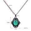 Mood Necklaces Retro Elliptic Jewelry Pendant Necklace 2021 Temperature Control Color Change Chains Stainless Steel Chain