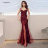 Sweetheart Sexy Sequin Vestidos De Gala Zipper Back Mermaid Floor Length Dress For Women Casual Dresses