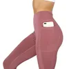 Normov Kvinnor Fitness Leggings High Waist Pocket Mesh Bekväm och andningsbar Legging Workout Feminina Jeggings 211108