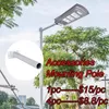 Solar Street Light Outdoor Lamp, 624 LEDs IP65 Dusk to Dawn High Bright Powered Security Flood Lights with Motion Sensor Remote Control Mounting Pole for Garden