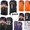 Herren 1 Devin Jersey Booker Basketball-Trikots DeAndre 22 Ayton Chris 3 Paul-Trikots Retro Mesh Steve 13 Nash Charles 34 Barkley 2021 Patch SCHWARZ Lila Orange 88888