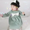 Baby Girls Dress Autumn Winte Korean Style Children's Clothing Bow Long Sleeve Toddler Party Clothes For 0-24M 210515
