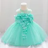 Robes de fille née fleur filles robe de mariée bébé baptême dentelle pour fête occasion bal enfant vêtements 1er anniversaire