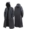 Black Fashion Adult Waterproof Long Raincoat Women Men Rain coat Hooded For Outdoor Hiking Travel Fishing Climbing Thickened 210926309864