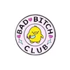 Bad Club Round Cartoon Brooches маленькие желтые краски эмалевые булавки сплай