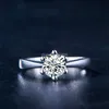 Moissanite 다이아몬드 솔리테어 링 신부 약혼 결혼 반지를위한 패션 보석 선물 윌 앤 샌디