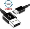 Snabbladdare USB-C-kabel 1,2 m 1,5 m 2M Typ C USB-kablar för Samsung S8 S10 S20 Obs 10 HTC LG Android Phone PC M1