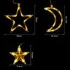 Dekoracja imprezy Twinkle Star/Moon Fairy Light Garland 12 LED Curtain Light