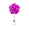 Newretractable Держатель значка с аллигатором Clip Clock Flower From AB Rhinestones 24-дюймовый выдвижной шанс ID значки RRB13159