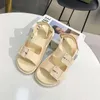 2021 designer sandália feminino com mini fivela de fivela de borracha plataforma de borracha sandálias desenhos animados slides slides verão praia casual sapatos caixa