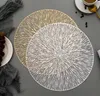 Runda Placemats Restaurang Hollow PVC Dekoration Målmatta Anti-Hot Dining Table Line Steak Plate Pad