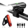 Bisiklet Işıkları En Güçlü USB Şarj Edilebilir Su Geçirmez Bisiklet Işık Seti Bisiklet Ön Işık + Arka Malzemeleri Luces Para Bicicleta