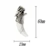 Collier pendentif créatif en forme de dent de lune en pierre naturelle, tête de Dragon en métal, bijoux de charme rétro, améthyste, Quartz Rose, cristal de guérison Reiki, accessoire suspendu