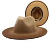 8 Цветов Широкий Brim Простая церковь Дерби Top Hat Panama Твердые Федорские Шляпы Fedoras Для Мужчин Женщины Искусственная шерстяная смесь джазовой шапкой