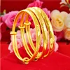 Bangle 3pcs/Lot All Over The Sky Star 24K Gold Bracelet Push And Pull Bangles For Women Bride Wedding Thicken Jewelry Gifts