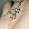 18K Rose Gold 2ct Lab Diamond Pendant Real 925 Sterling Silver Party Wedding Pendants Chain Necklace For Women Fine Jewelry8448253