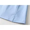 Letni garnitur solidny kolor dwustronne szczeliny wysokiej talii torby hiprysy Slim odchudzające mini dla kobiet 210514