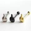 Punk Titan Stahl Mittelfinger Zunge Ring Stud Sexy Labret Piercing Bar Schwarz Gold Silber Körper Schmuck Frauen Männer mode Zubehör