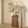 Zomer Familie Matching Sets Sling Shirts + Overall + T-shirts + Shorts + Jurk Moeder Dochter Son Matches Outfits E320 210610