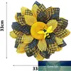 Сетчатка пчелиный день венок гирлянды на дверной фермерский дом искусственный шмель подсолнечника венок для украшения окна входной двери фабрика цена экспертное качество