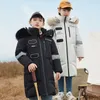 -30 Degree Winter Children Down Jackets 2021 Thicken Waterproof Kids Real Fur Collar Parkas Boys Coat Warm Girl Outerwear 5-12Y H0909