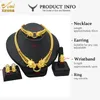 Aniid Dubai Gold Biżuteria Zestawy dla kobiet Big Animal Indian Biżuteria