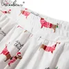 Pajama Spodenki Senne Bottoms Bawełniane Jamnik Boże Narodzenie z Santa Hat Letters Cute Elastyczna Talia Loose S-XXL Pajama B7N001 210421