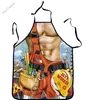 Aprons 3D Funny Apron Chef Kitchen Man Women Dinner Party Cooking Adult Master Culinary Baking Accessories1031424