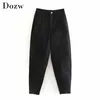 Femmes Streetwear Pantalon Harem Winter Ladies Poignes lâches plissées Fashion Boyfriends Long pantalon Joggers 210515