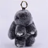 Fur Bunny Pendant Rex Rabbit's Hair Bag Automobile Key Holder Ring Chain Smycken Överstiger Förtjusande Kanin Toy Keychain