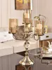 Portavelas de cristal, portavelas, luz de lujo, adornos modernos para el salón, candelabro nórdico americano, Portavelas, decoración de mesa ED50ZT