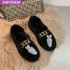 Zimowe ciepłe femme buty śniegowe moda krótka pluszowa platforma słodkie panie botasy Slip-on faux zamszowe mieszkania casual mujer zapatos