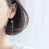 Orecchini pendenti con zirconi cubici a catena lunga in argento sterling 925 per le donne Orecchini pendenti con orecchini a goccia coreani 210707