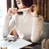 Automne coréenne Tambeneck Cotton Coton Coton Style Slim Kit à manches longues Solide Pullover Solide Femmes 11661 210521