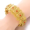 Biżuteria Etlyn Duża Bransoletka Dla Kobiet Złoty Kolor Dubai Biżuteria Etiopska Bransoletka Czerwony / Niebieski / Zielony / Biały Arabski Bliski Wschód Styl B069 Q0717