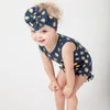 Summer Newborn Baby Rompers Sleeveless Dot Cotton Toddler Jumpsuits with headbands 2pcs/set Girls Infants Bodysuits Clothes M4058