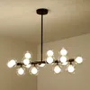 Moderne Magic Bean Glaskugeln LED Pendelleuchte Luxus Zweig Kronleuchter für Wohnzimmer Esszimmer G4 Gold Schwarz Hängeleuchte