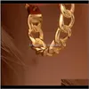 Hie Drop Delivery 2021 Punk Small Circle Hoop for Women Gold Sier Chain StatementEarrings Jewelry Metal Geometric Fashion Earring卸売