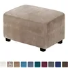 Sammet rektangel ottoman pall lock elastisk kvadrat fotpool soffa slipcover fotstödsord täcker möbelskydd 211116