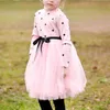 2021 Autumn Baby Girls PrincDrChildrens Wedding Birthday Party Tulle Dresses Fashion Teens Kids Dot DrKids Clothes X0803