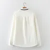HSA Womens Top camicette manica lunga primavera inverno signore solido camicia felpata sciolto stile fidanzato papillon bianco 210430