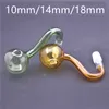 Cheapest Colorful Hookah Accessories 10mm 14mm 18mm Glass Oil Burner Pipe Male Female Joint for Water Pipes Bong Dab Rig Banger Oil Nail Bowl Support Mix Size