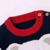 Autumn Winter Boy Girl Long Sleeve Cartoon Sea Bear Knitted Sweater Boys Girls Sweaters For Kids Stripe Clothes 210429