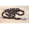 Fancy Scandal Long Lariat Halsband med 8mm naturstenpärlor och Hamsa Pendant Men Necklace For Men Mala Necklace Gift 2103315093191