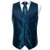 Mens Classic Brown Solid Jacquard Folral Silk Chalecoat Chalecos Pañeros Tótle Vest Traje de bolsillo Barry.Wang Men's Stra22