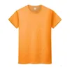 Новая круглая шея сплошная цветная футболка летняя рубашка хлопчатобумажной дна с короткими рукавами мужские и женские половины рукава HA4OM2VAI