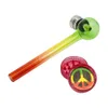 Colorful pipe set Plastic cigarette grinder+pipe+mesh glass pipe smoking accessories