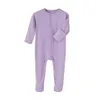 9 Colors Newborn Baby Solid Jumpsuits Long Sleeve One piece bodysuit Kids Clothes Boys Infant Girls Romper Plain Knitted Cotton Footies