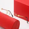 卸売リムレスファッションハードウェアシリーズサングラス金属ドライビンググラス高品質デザイナー UV400 長方形男性女性眼鏡アクセサリー