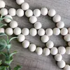 Natuurlijke hout kralen garland hanger decor creatieve hennep touw kralen nordic stijl landhuis decoratie handgemaakte meubels artikelen ZYY926